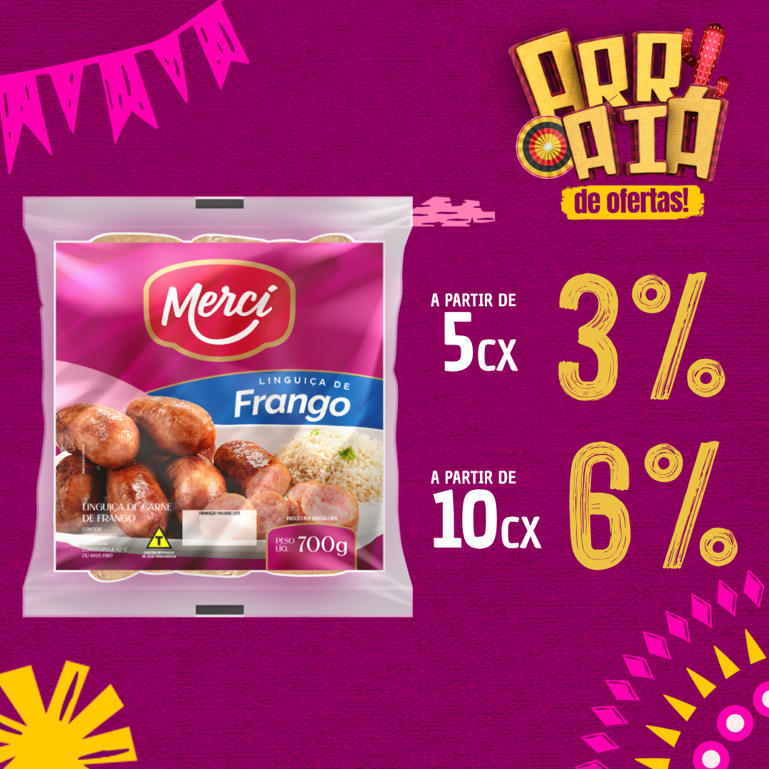 Lingui&ccedil;a de Frango Cong 700g - Merc&iacute;